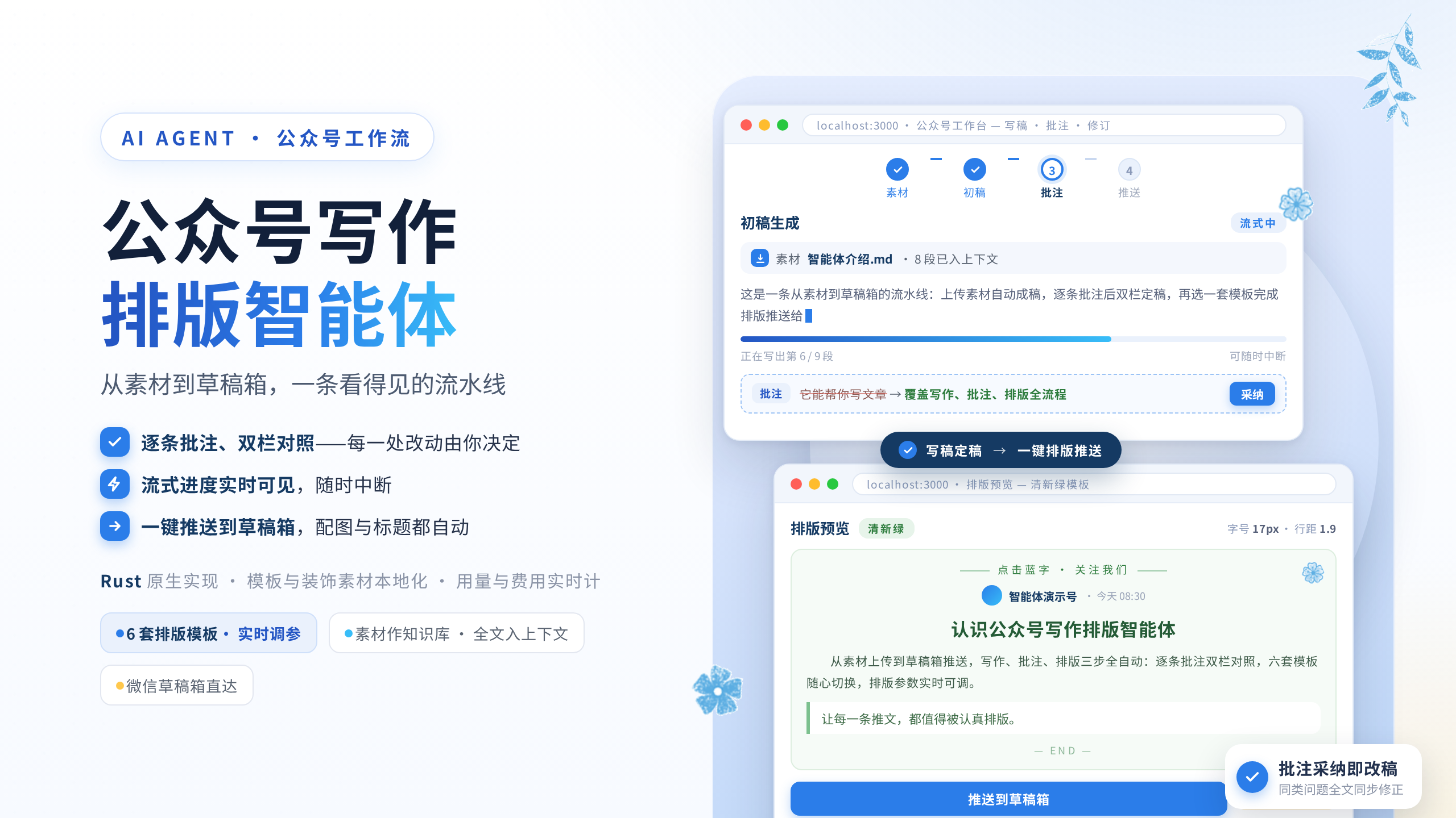 Draft2Press 公众号写作排版智能体项目封面